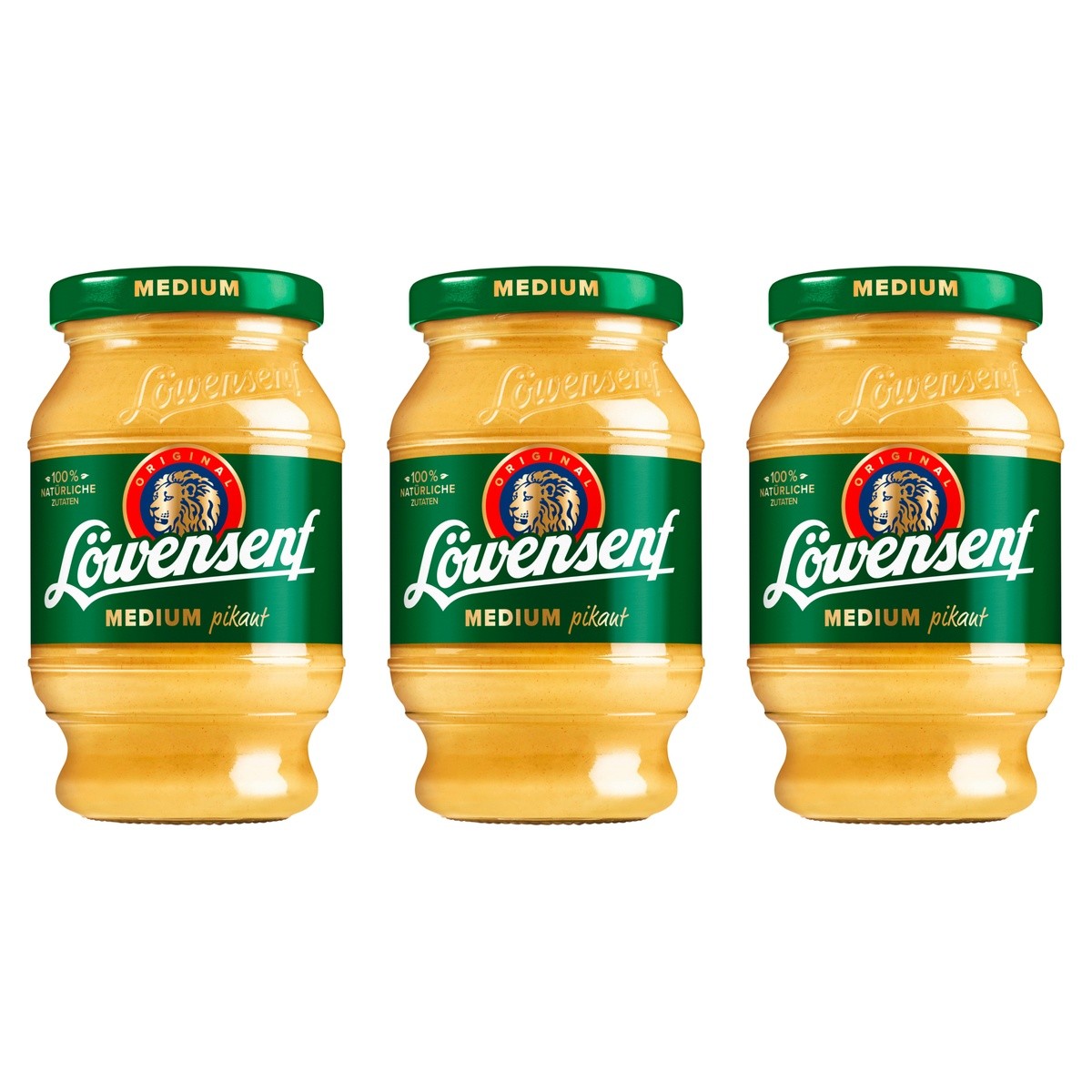 Löwensenf Mittelscharf – 3 x 250 ml (750 ml)
