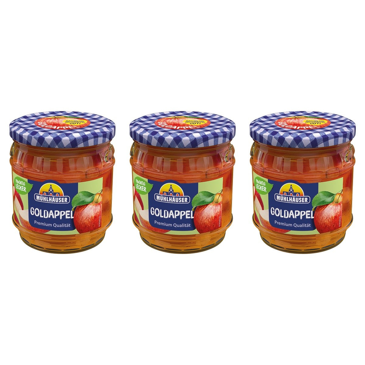 Mühlhäuser Gold-Appel Konfitüre Extra – 3 x 450 g (1350 g)