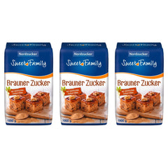 Sweet Family Nordzucker Brauner Zucker – 3 x 1000 g (3000 g)