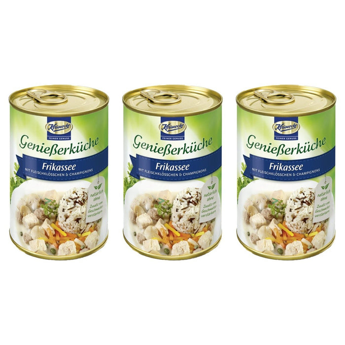 Keunecke Feines für Geniesser Frikassee mit Fleischklößchen und Champignons – 3 x 400 g (1200 g)