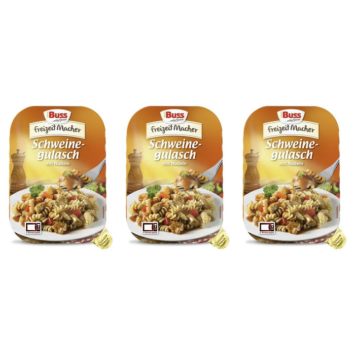 Buss Schweinegulasch-Topf mit Nudeln – 3 x 300 g (900 g)