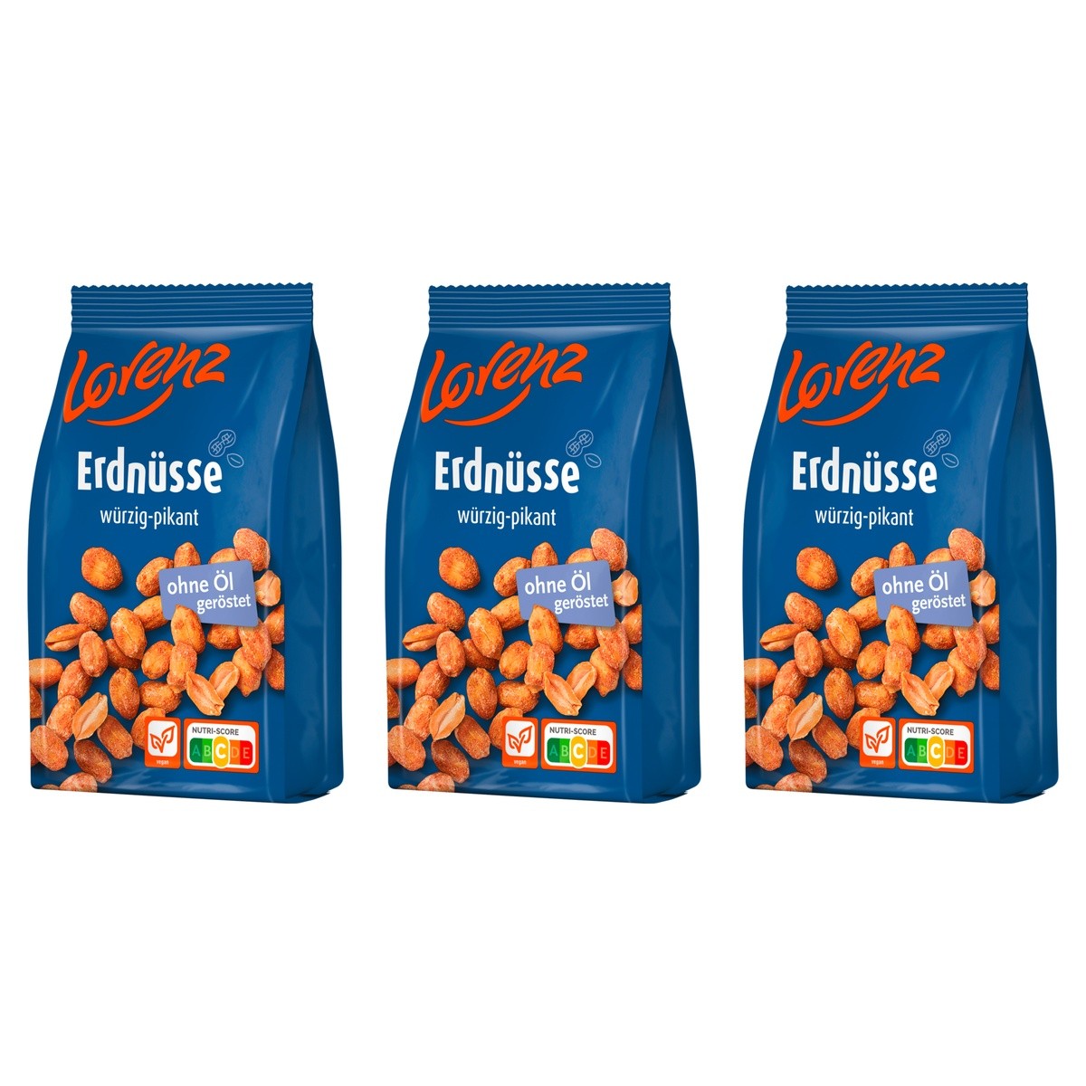 Lorenz Erdnüsse würzig-pikant – 3 x 150 g (450 g)