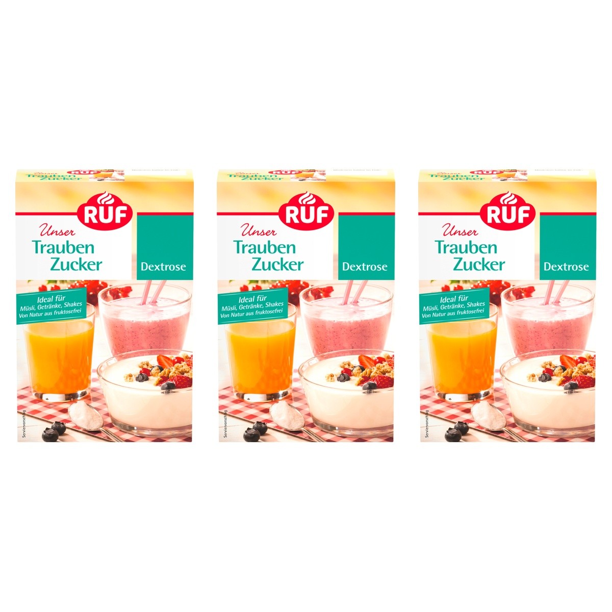 RUF Traubenzucker – 3 x 400 g (1200 g)