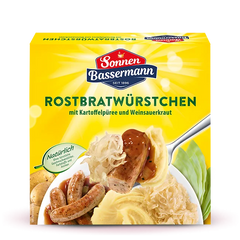 Sonnen Bassermann Rostbratwürstchen mit Kartoffelpüree und Weinsauerkraut 480g