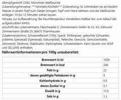 Zimmermann 4 Münchner Weißwürste 530g