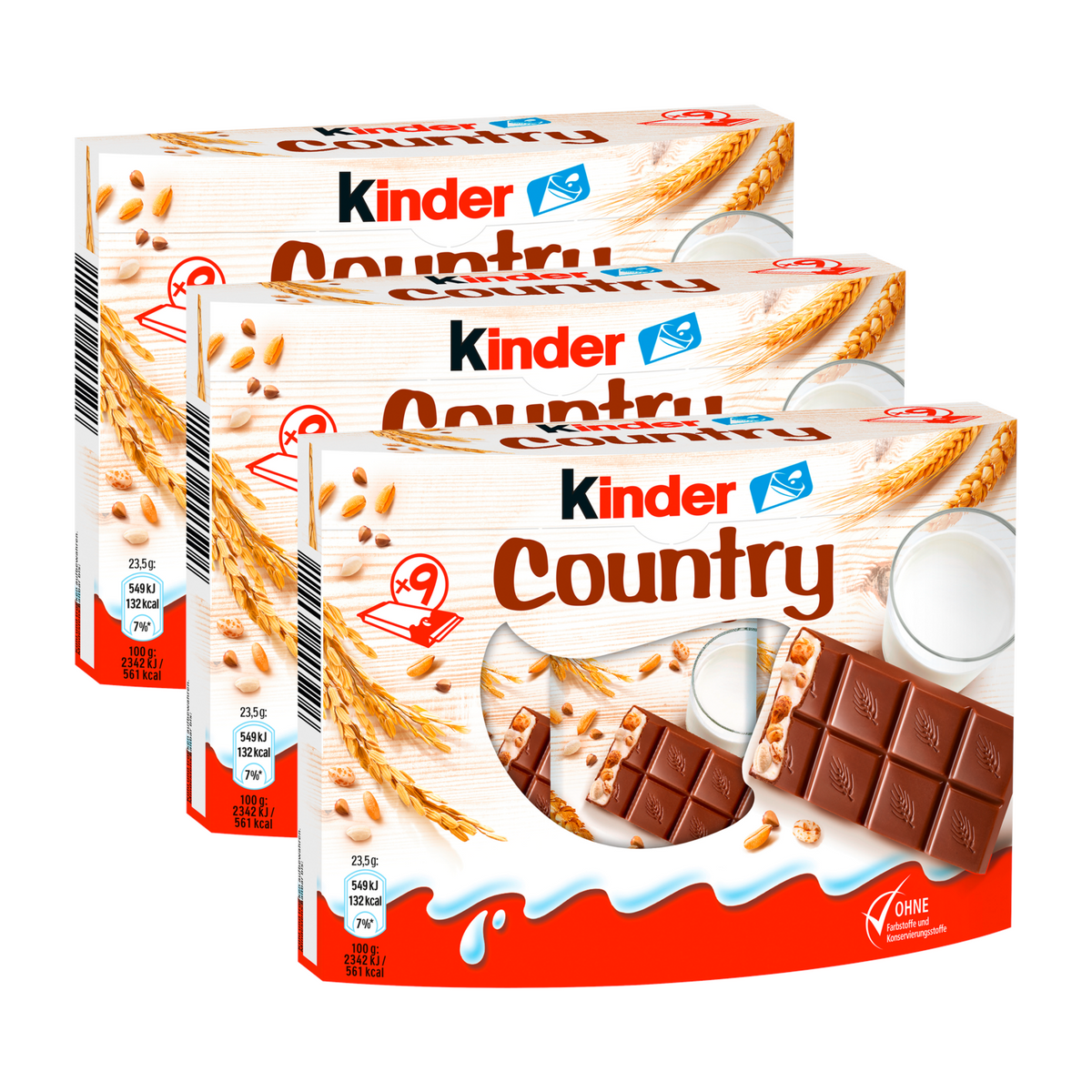 3x Ferrero kinder Country 9ST 211,5g (3x211,5g)