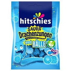 12x Hitschies saure Drachenzungen brizzl Bälle blau (12x100g)