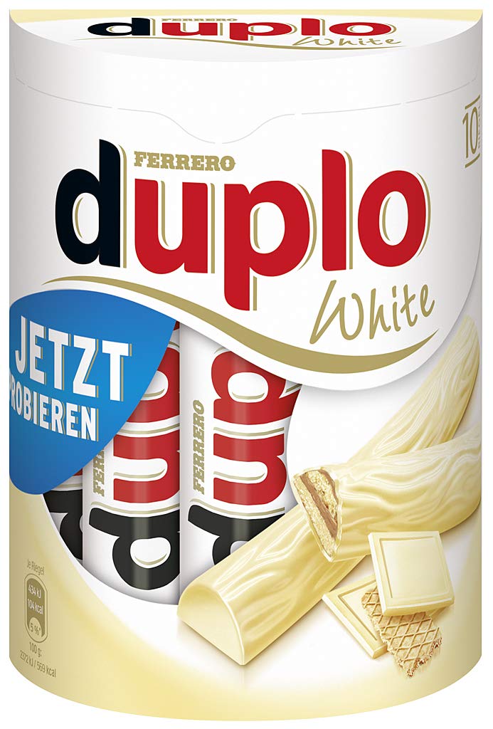Ferrero duplo White – Schmeckt knusperleicht – 28 Packungen mit je 10 Einzelriegeln (28 x 182 g)