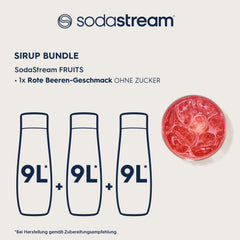 3x SodaStream Sirup Rote Beeren ohne Zucker, 1x Flasche ergibt 9 Liter Fertiggetränk, Sekundenschnell zubereitet und immer frisch (3x440ml)