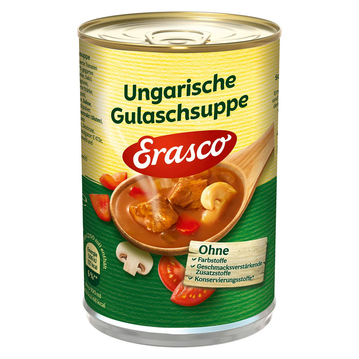 3x Erasco Ungarische Gulaschsuppe 390ml mit zartem Rindfleisch und viel Gemüse (3x390ml)