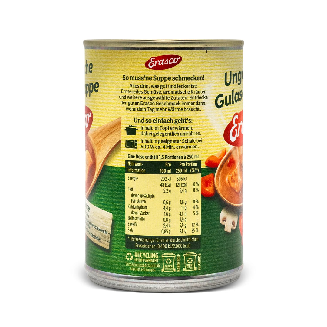3x Erasco Ungarische Gulaschsuppe 390ml mit zartem Rindfleisch und viel Gemüse (3x390ml)