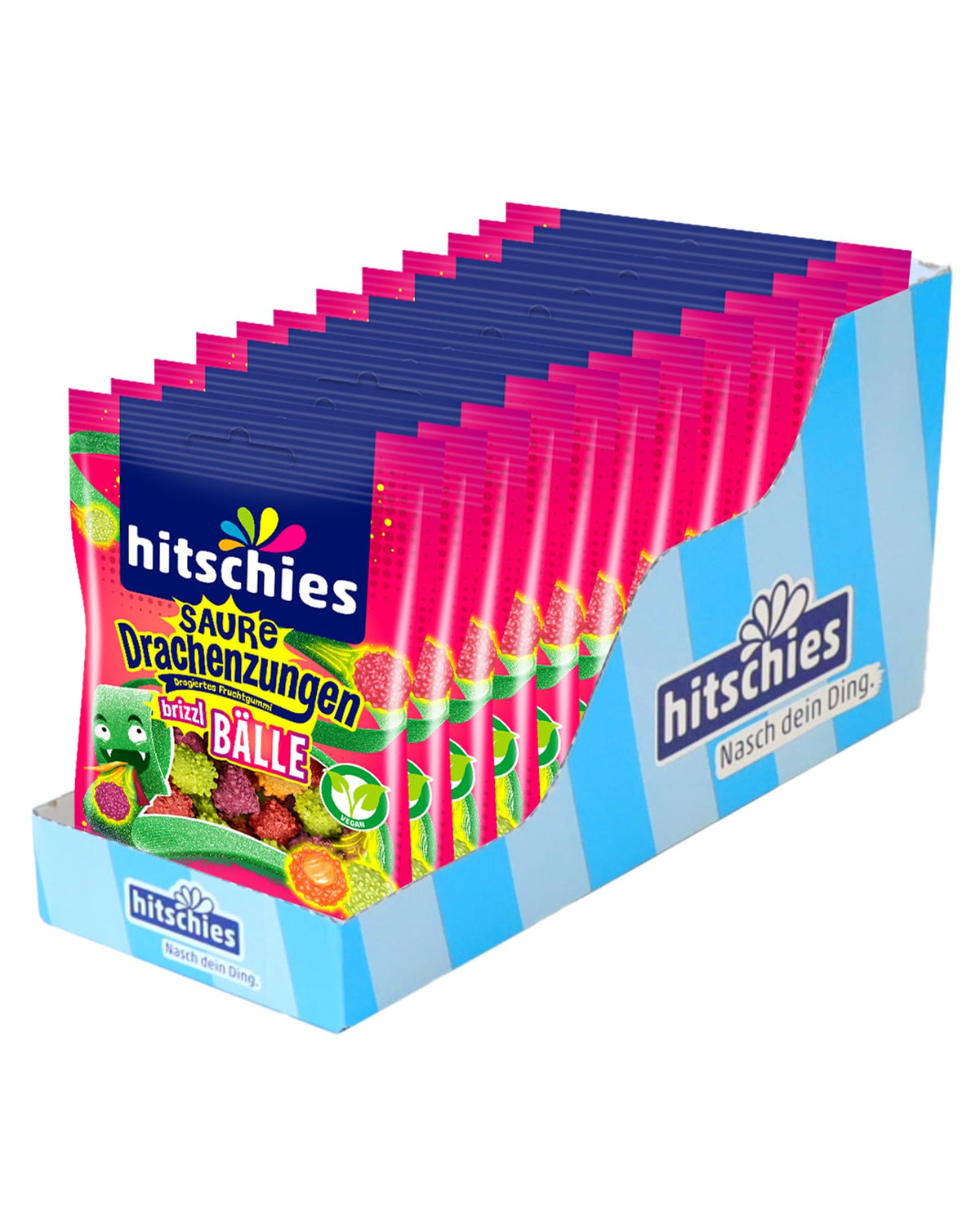 12x Hitschies Saure Drachenzungen brizzl Bälle 100g (12x100g)