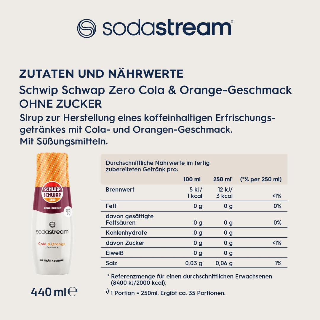 3x  SodaStream Getränkesirup SchwipSchwap zero ohne Zucker 440ml (3x440ml)