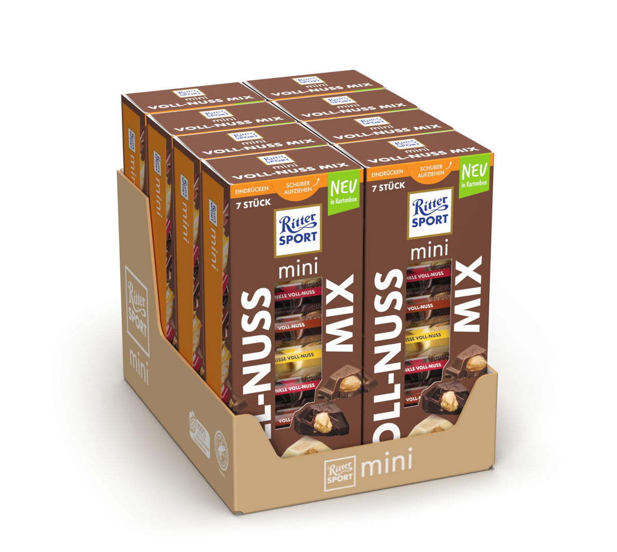 8x Ritter Sport Mini Voll-Nuss Mix Turm 7ST 116,69g (8x116,69g)