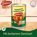 Produktbild anzeigen: 3x Erasco Ungarische Gulaschsuppe 390ml mit zartem Rindfleisch und viel Gemüse (3x390ml)
