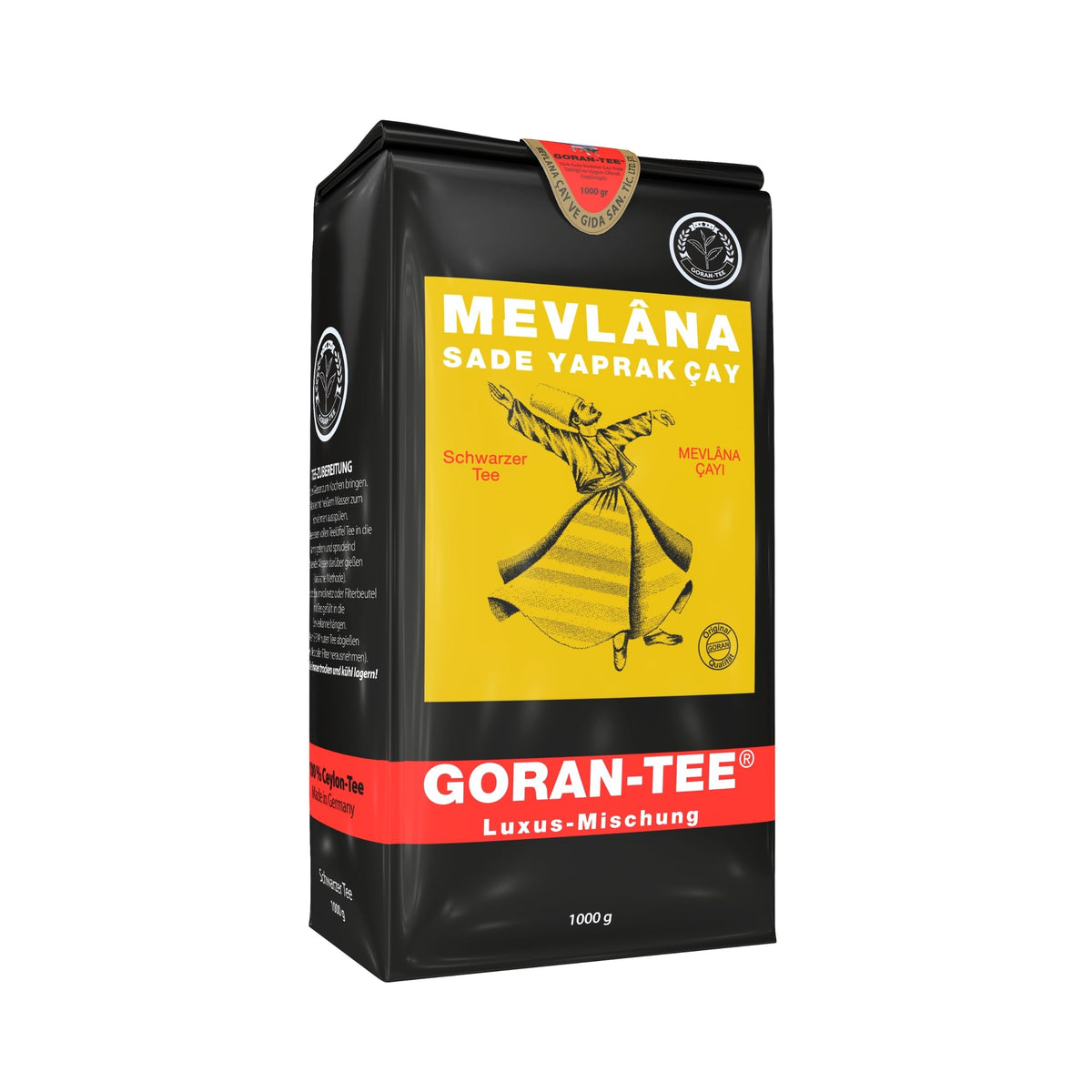 MEVLANA Goran Tee Luxus-Mischung Schwarztee 1kg  – Aromatischer Schwarzer Tee, Orientalischer Tee, Premium Teegenuss 1kg