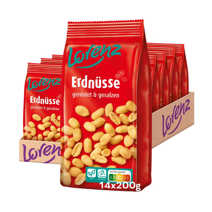 14x LORENZ Erdnüsse geröstet & gesalzen (14x200g)