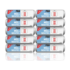 Gut & Günstig Müllbeutel 35L (35 Stück) - 10er Pack - Reißfest & Flüssigkeitsdicht - (10 x 35 Stück)