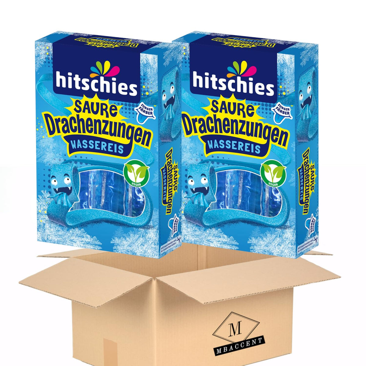 2x Hitschies Saure Drachenzungen Wassereis Blau Set Hitschler 2x400ml (800ml)