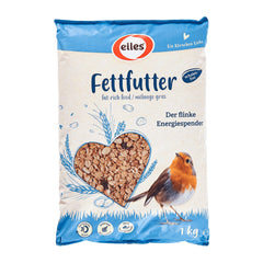 Elles Fettfutter 15 x 1kg I Energiefutter mit 100% natürlichen Zutaten | Ganzjähriges Wildvogelfutter für prächtige Gartenvögel | Schalenfrei | Ideal für Terrasse & Balkon