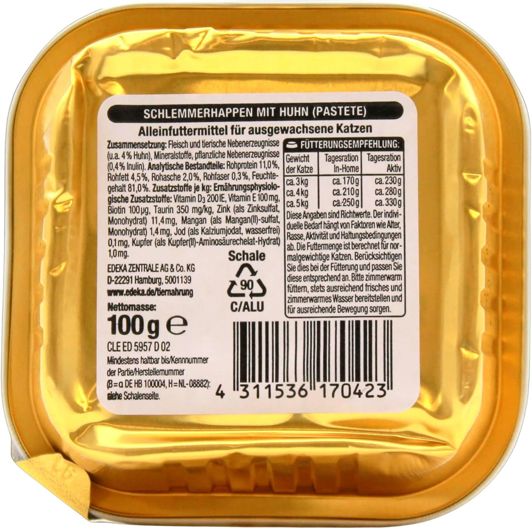 32x GUT&GÜNSTIG Hello my Cat Schlemmerhappen mit Huhn 32x100g (3200g)