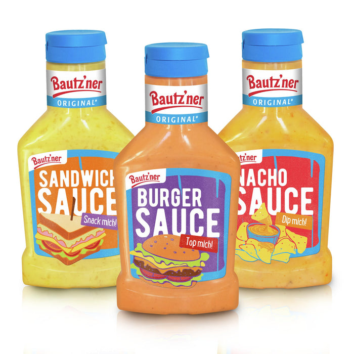 Bautz'ner Saucen Set 1x Sandwich 1x Burger & 1x Nachosauce (3x300ml)