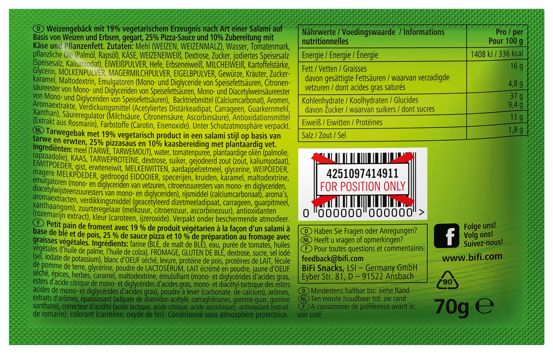 16x BiFi Veggie Carazza XXL 70g (16x70g)