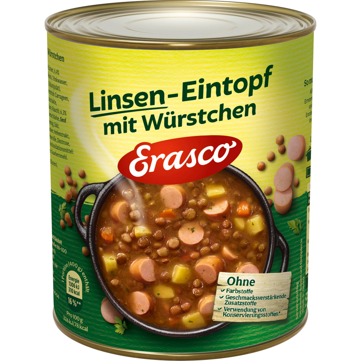 Erasco Linsen-Eintopf mit Würstchen 800g
