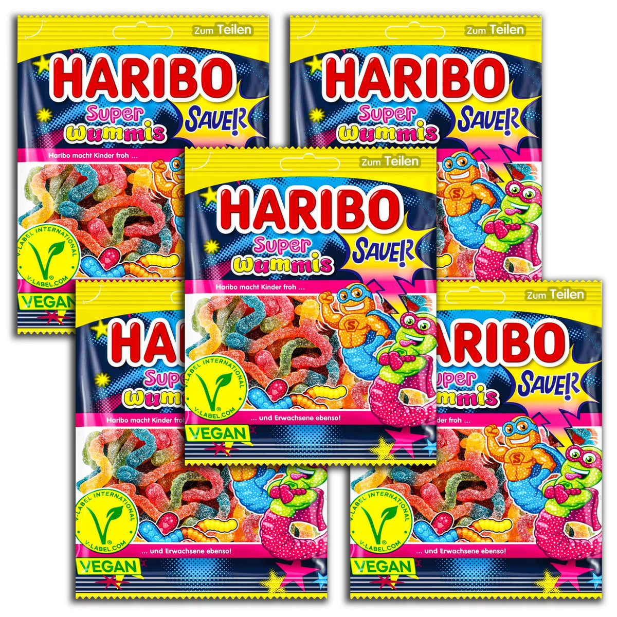 5x Haribo Super Wummis 205g (5x205g)
