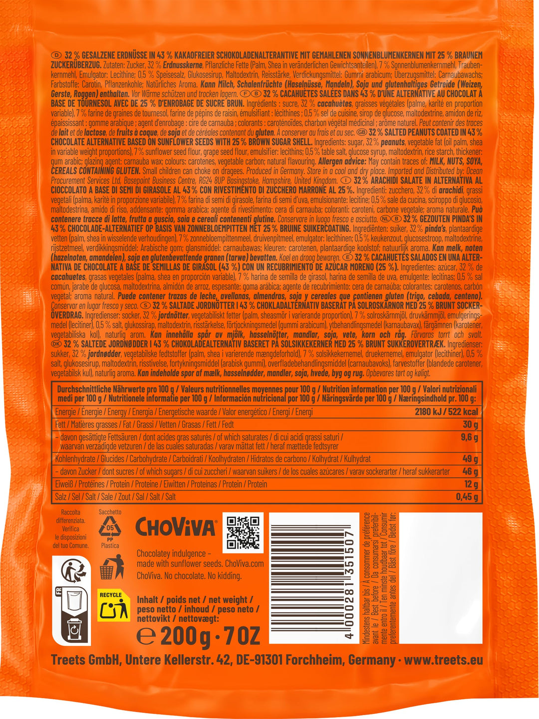 Treets Salted Peanuts Vegan 200g