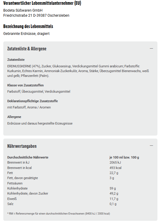 5x Bodeta Gebrannte Erdnüsse dragiert 5x175g