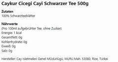 Caykur Cicegi Cayi Schwarzer Tee 500g