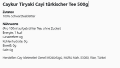 Caykur Tiryaki Cayi türkischer Tee 500g