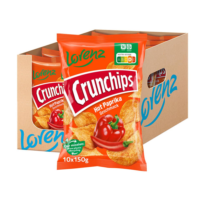 10x Crunchips Hot Paprika 150g 10x150g (1500g)