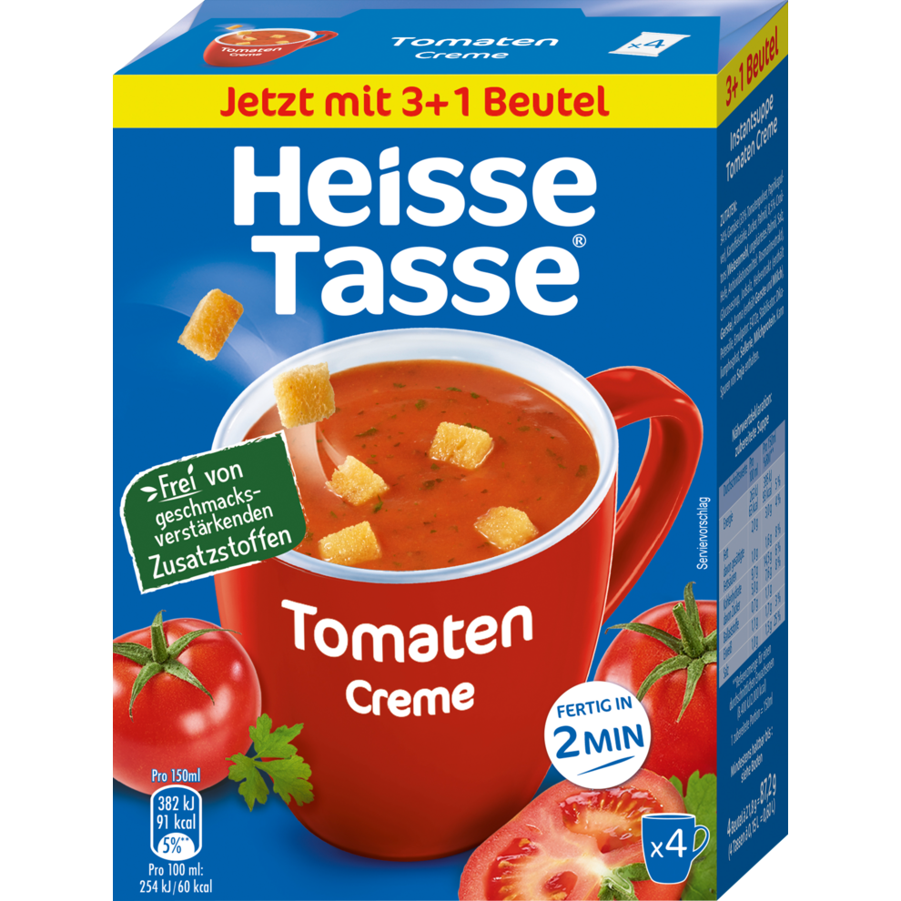 Heisse Tasse Tomatencreme mit Croutons 4ST für 600ml (87,2g)