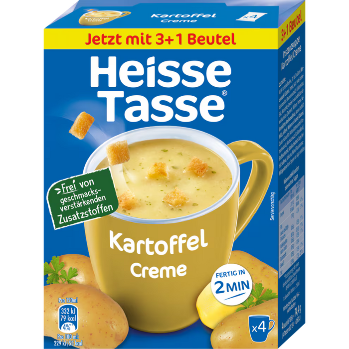 Heisse Tasse Kartoffel-Cremesuppe 4x150ml für 600ml (74,4g)