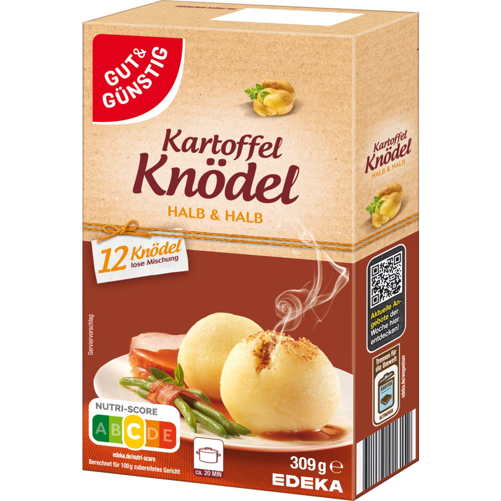 GUT&GÜNSTIG Kartoffel-Knödel Halb&Halb im 12ST 309g