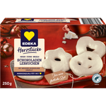 Produktbild anzeigen: EDEKA Herzstücke Schokoladenlebkuchen weiß Herzen Sterne Brezeln 250g
