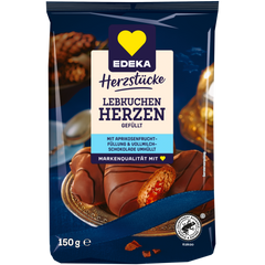 EDEKA Herzstücke Lebkuchen Herzen gefüllt Vollmilch 150g