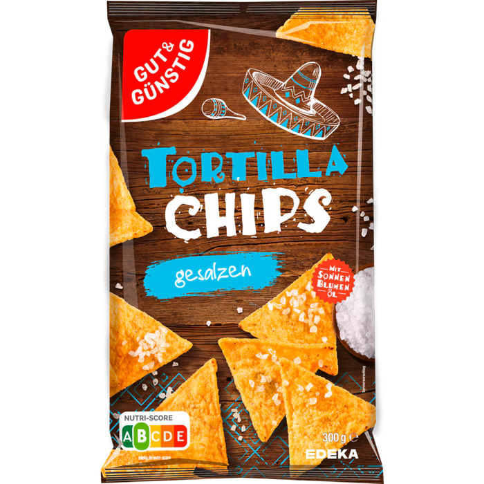 10x GUT&GÜNSTIG Tortilla Chips Gesalzen 300g (10x300g)