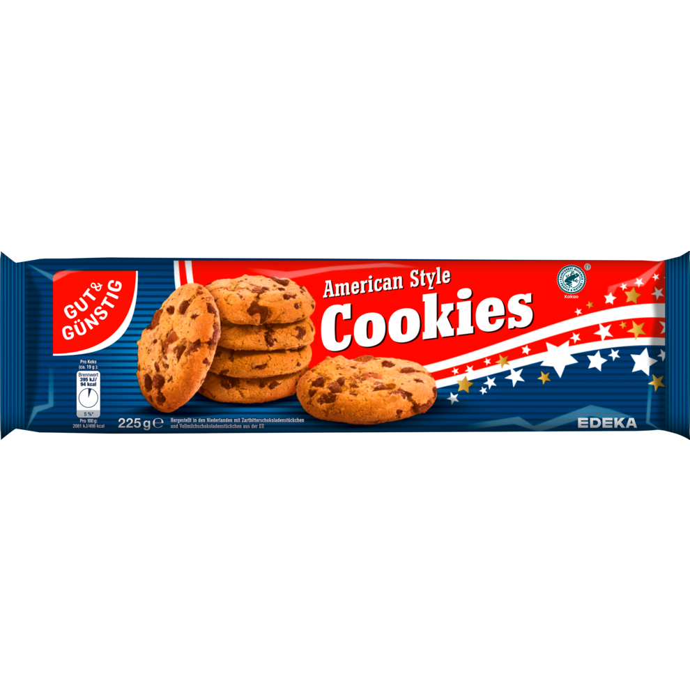 12xGUT&GÜNSTIG American Cookies 225g (12x225g)