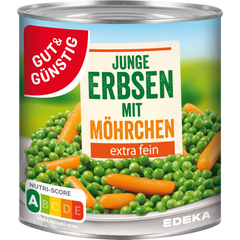 GUT&GÜNSTIG junge Erbsen+Möhrchen extra fein 800g