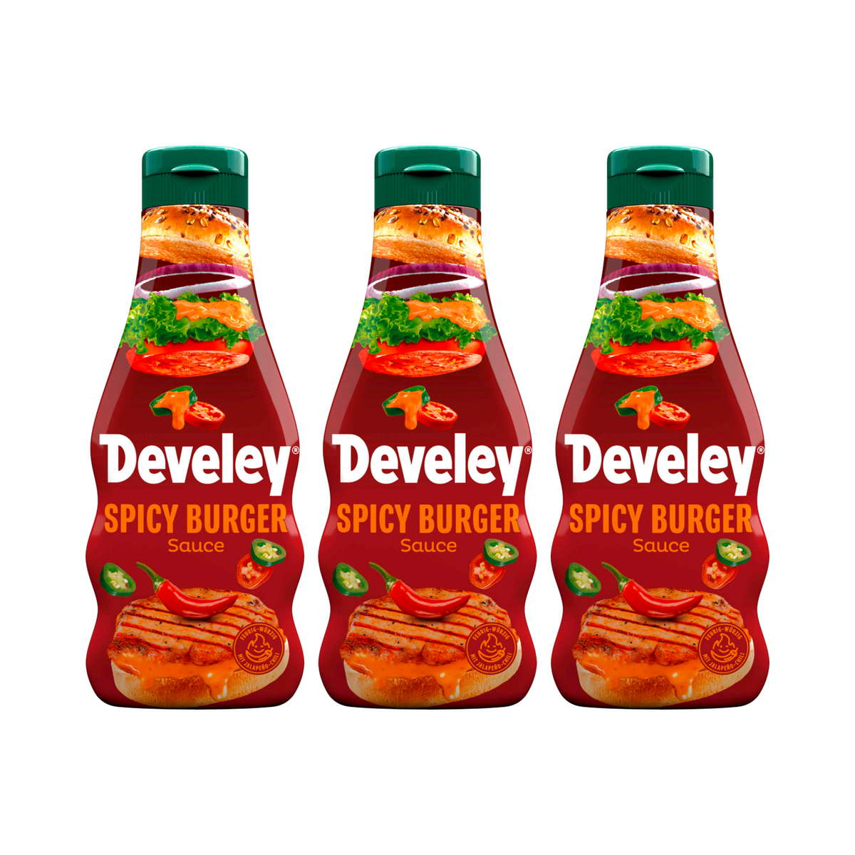 3x Develey Spicy Burger Sauce 250ml (3x250ml)
