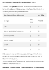 DOVGAN Kilka Sprotten in Tomatensauce 240 g