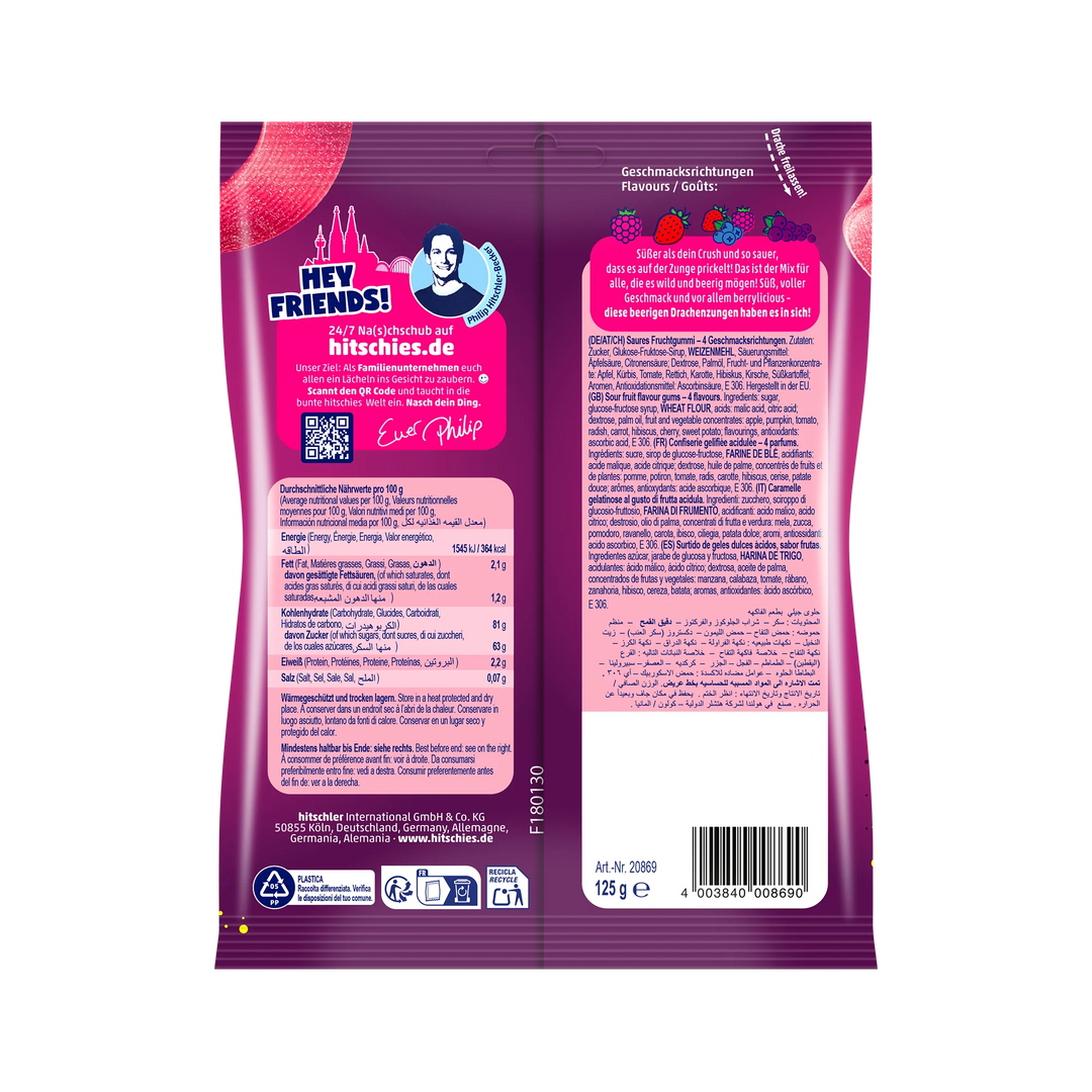 20x Hitschies Saure Drachenzungen Berry Mix (20x125g) (2500g)
