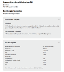 Dreistern Rindfleisch im eigenen Saft 300g