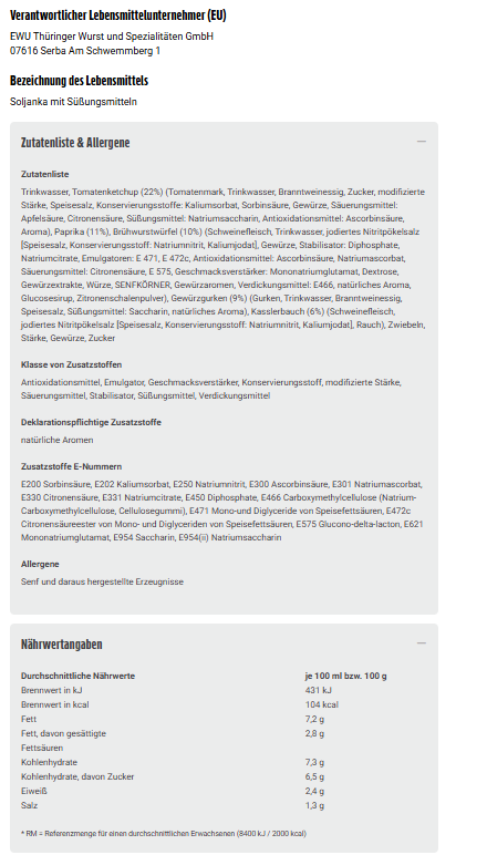 EWU Thüringer Soljanka 700ml