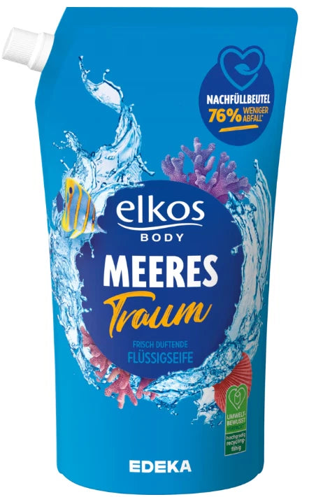 Edeka elkos Body Meeres Traum Flüssigseife, 8er Pack (8 x 1 l)