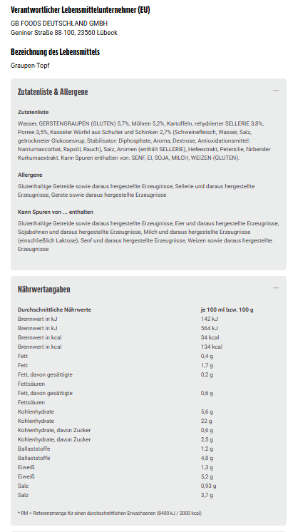 Erasco Schottischer Graupentopf 800g
