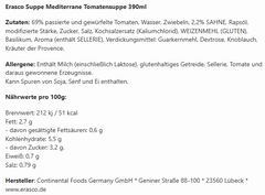 3x Erasco Suppe Mediterrane Tomatensuppe 390ml (3x390ml)